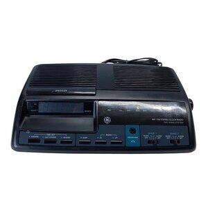 Vintage GE 7-4664B AM/FM Stereo Clock Radio With Dual Wake System & Snooze